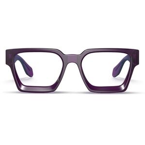 Blue Light Blocking Glasses Rectangle Chic Preppy Look Violet Frame Eyeglasses